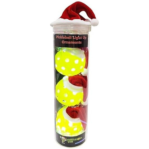 Adornos Navideños Luminosos De Pickleball Gorros De Sa...