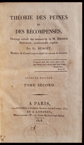 Antiguo Libro Theorie Des Récompenses 1818 50n 248