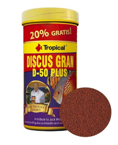 Ração P/peixes Discus Gran D-50 Plus Bônus 20% 132g Tropical