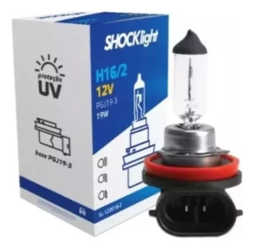 Lâmpada Halogena Standart H16-2 19w 12v Shocklight