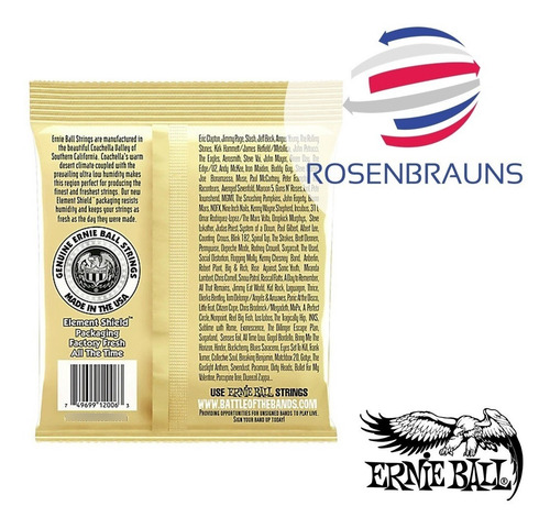 Imagen 2 de 4 de Cuerdas Ernie Ball Earthwood Rock And Blues 10-52 Genuinas!