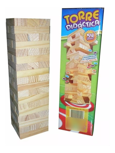 Juego Simil Jenga Madera Torre Didactica 54 Pie Casa Valente