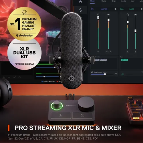 Micrófono Steelseries Alias Pro Kit Xlr Mic + Stream Mixer