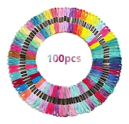 Hilo Para Bordar, 100 Madejas Colores Surtidos