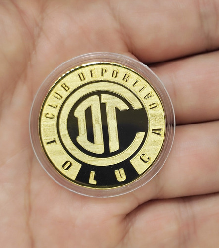 Moneda Deportivo Toluca Grabado Laser Baño De Oro 14k