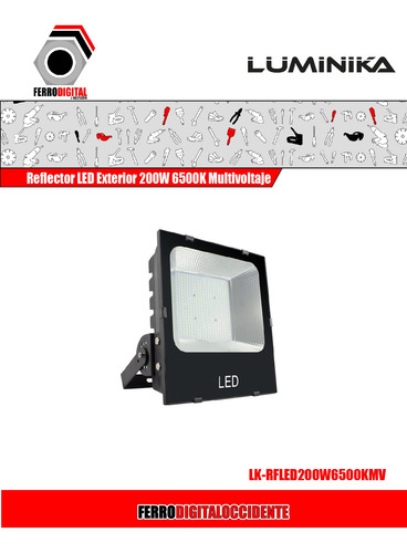 Imagen 2 de 4 de Reflector Led Exterior 200w 6500k Multivoltaje Luminika