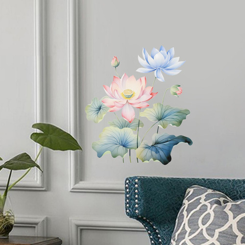 3 Adesivo De Parede De Lótus, Decoração De Parede Estilo