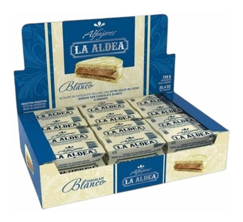 Alfajor Chocolate Blanco Y Dulce De Leche La Aldea Caja X 12