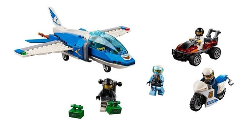 Blocos de montar LegoCity Sky police parachute arrest 218 peças em caixa