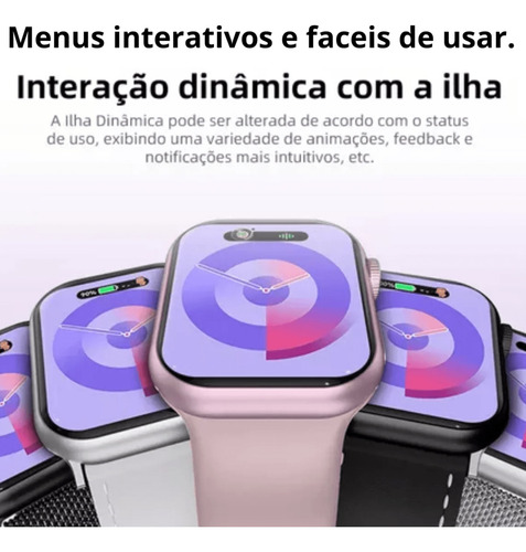 Relogio Smartwatch Feminino 7x Pulseiras Metal Luxo Novidade