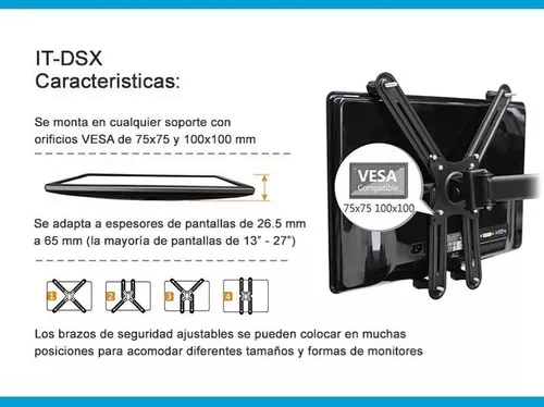 Adaptador de Montaje VESA 75x75 100x100 - Bases para Monitores