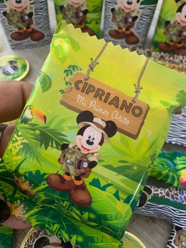 Candy Bar Mickey Safari Golosinas Para 10 Invitados