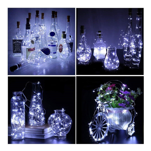 Kit 20 Luces Navideñas Para Botellas De Exterior
