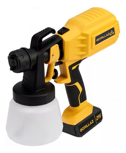 Pistola De Pintura A Bateria 800ml 21v Profissional 110/220v Cor Amarelo 127/220v