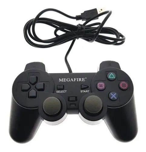 Control joystick Megafire 412-NO52 USB negro para PC con vibración