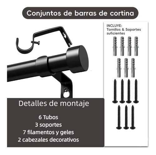 Barra De Cortina Ajustable Longitud Máxima 2 .23metros