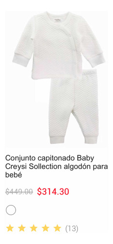 Conjunto Bebé 00 Baby Crazy Capitonado Blanco (Usado)