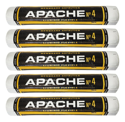 5 X Membrana Asfaltica Apache N° 4 - 38kg - Aluminio Flex