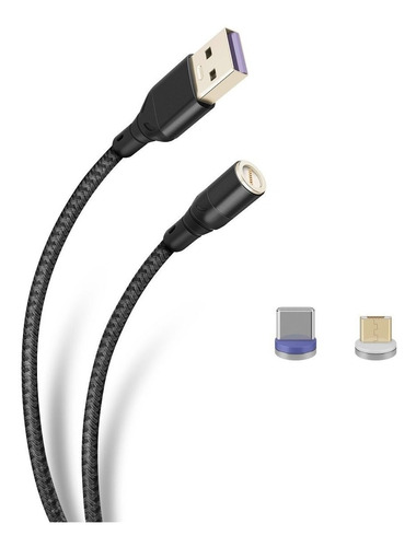 Cable Magnético 2 En 1 Usb Micro/c 1 M Tipo Cordón Steren