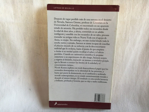 Imagen 2 de 6 de Llega Un Hombre Y Dice Nicole Krauss Ed. Salamandra Bolsillo