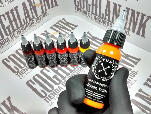 Imagen 3 de 7 de Tinta Tattoo Extreme Gama Color Nº4 X 1oz Tatuajes Tatuar