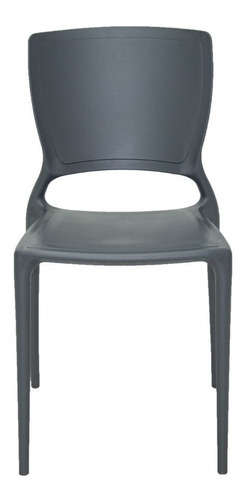 Cadeira de jantar Tramontina Sofia respaldo cerrado, estrutura de cor  grafite, 1 unidade