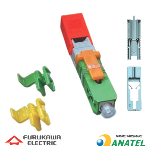 100 Conector Gpon Sc-apc Fast Campo 2.0 Flat Drop E Low Fit