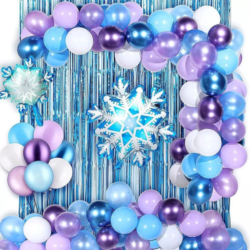 Kit De Globos De Copo De Nieve De Temática De Princesa 78pcs