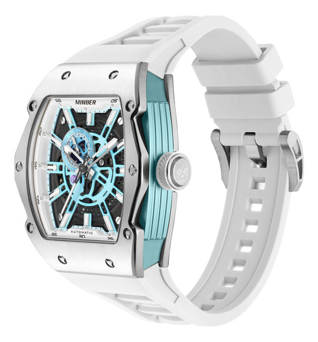 Reloj De Pulsera Minber Hombre Classic Collection - 43mm Color De La Correa Blanco
