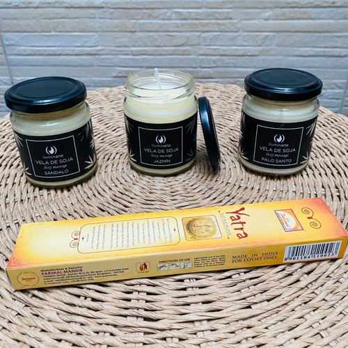 Kit X 3 Velas Soja Aromáticas En Frasco 150g  Ideal Regalo