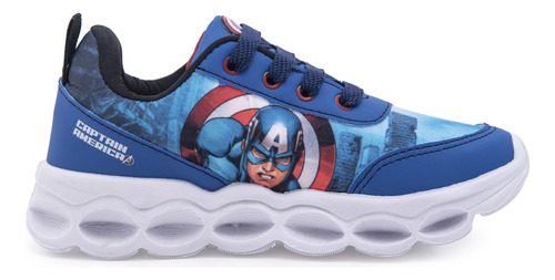 Zapatillas Infantiles Con Luz Led Capitan America Marvel®