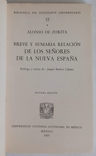 Los Señores De La Nueva España - Alonso De Zorita (Usado)