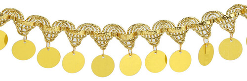 12# Golden Belly Scarf Dance Tassel Belt Round Coin Hip