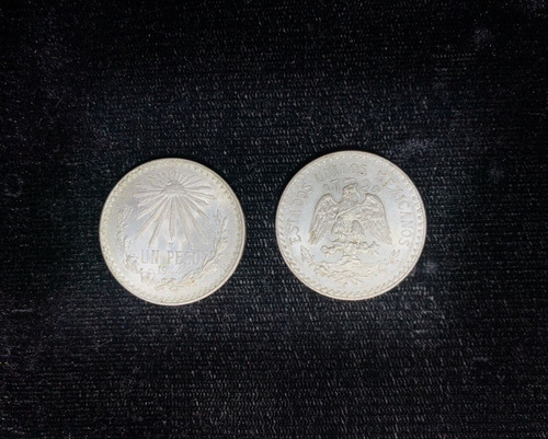 5 Monedas De 1 Peso Resplandor 1944 Plata Ley 0.720