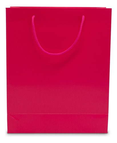 Bolsas De Regalo Con Asa 26x10x32 Cm Fucsia Mate 12 Unidades