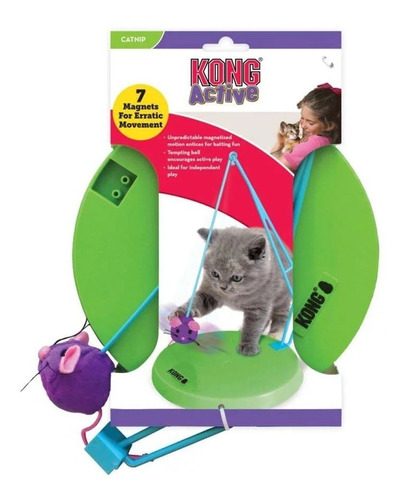 Brinquedo Interativo Para Gato Kong Sway N Play Com Catnip Cor Verde