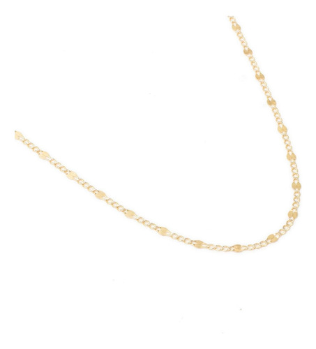 Cadena Figaro 3x1 Fina Bitono 1.5mm 45cm Oro Italiano 10k Color Dorado