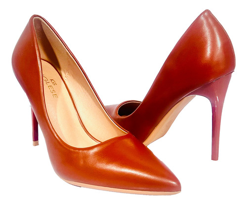 Tacones Zapatos Dama Inglese Alessia Tacón Alto Camel