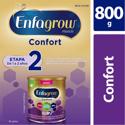 Enfagrow Confort Etapa 2 fórmula baja en lactosa 800gr sabor natural