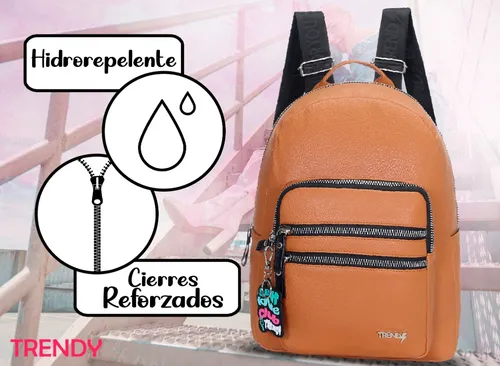 Mochila Cartera Bandolera De Mujer Eco Cuero Urbana Chica