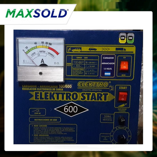 Cargador Arrancado 12 Voltios 100/600 Amp Elekttro