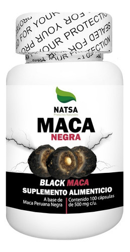 Maca Negra, Black Maca 100 Cápsulas, Calidad Premium Sabor Natural