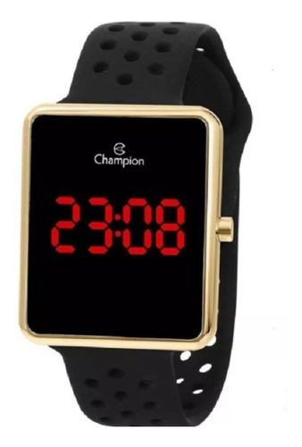 Relógio Champion Silicone Digital Led Vermelho Ch40081v