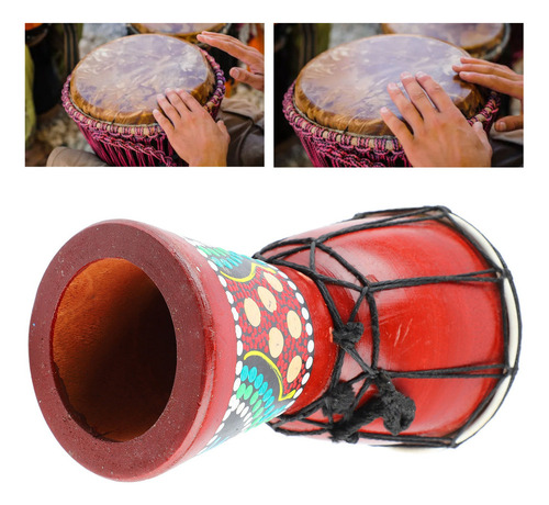 Instrumento De Percusión Manual Djembe De Madera Africano