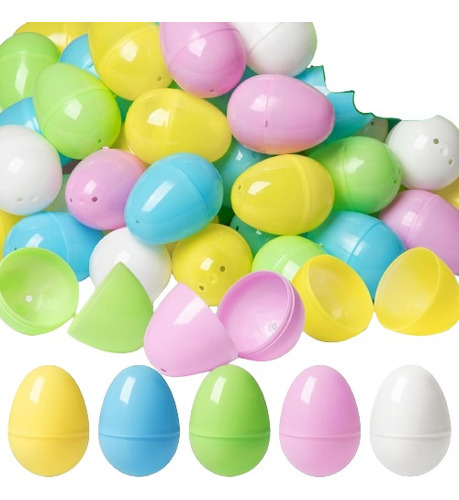 Huevos De Pascua Plasticos Rellenables 6cm 50u Color Pastel