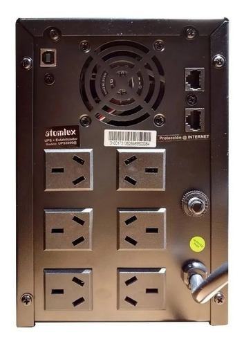 Imagen 4 de 4 de UPS estabilizador de tensión Atomlux UPS3500@ 3500VA entrada y salida de 220V CA negro