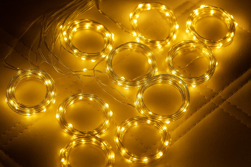 Luz Alambre Navideña Con Control 3x2mts 300 Luces Calido 3x2