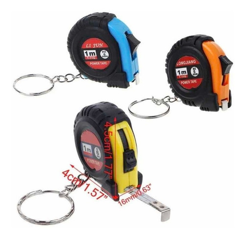 Set 4x Mini Flexómetro 1m Cinta Métrica 1 Metro Plástico Eco