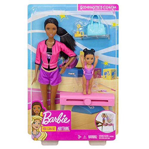Gimnasia De Barbie Muñecas &amp; Playset Con Brunette Coach