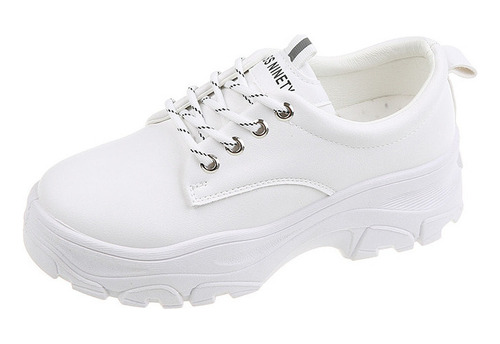 Tenis Blancos Plataforma Zapatos Dama Casual Alta Calidad